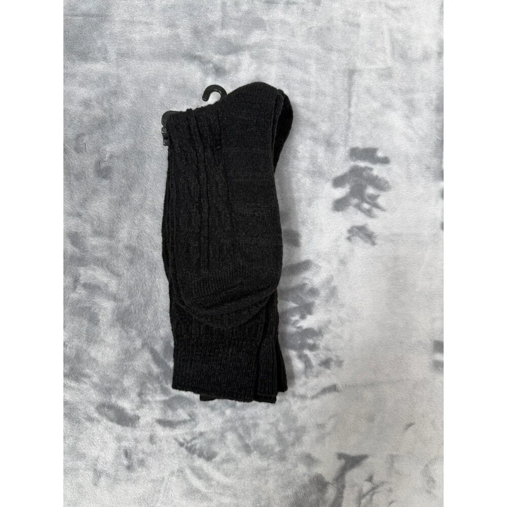 Muk Luks Women’s 2 Pair Pack Tall Boot Socks Mid-Calf Height size 6-11 Black